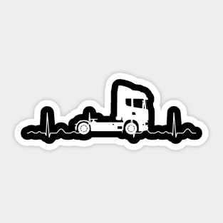 Cool Trucker Heartbeat Sticker